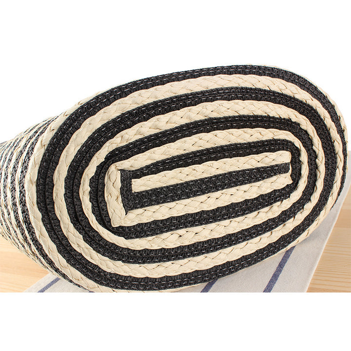 Braided beach bag with modern stripes and sturdy handles Stornfield