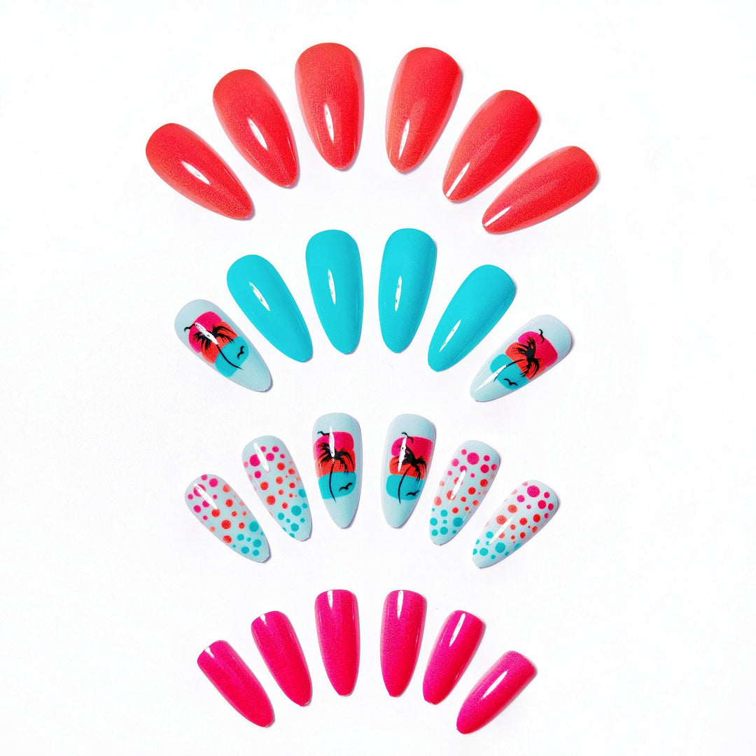 Artificial nails with Lively Tropical motif Stornfield
