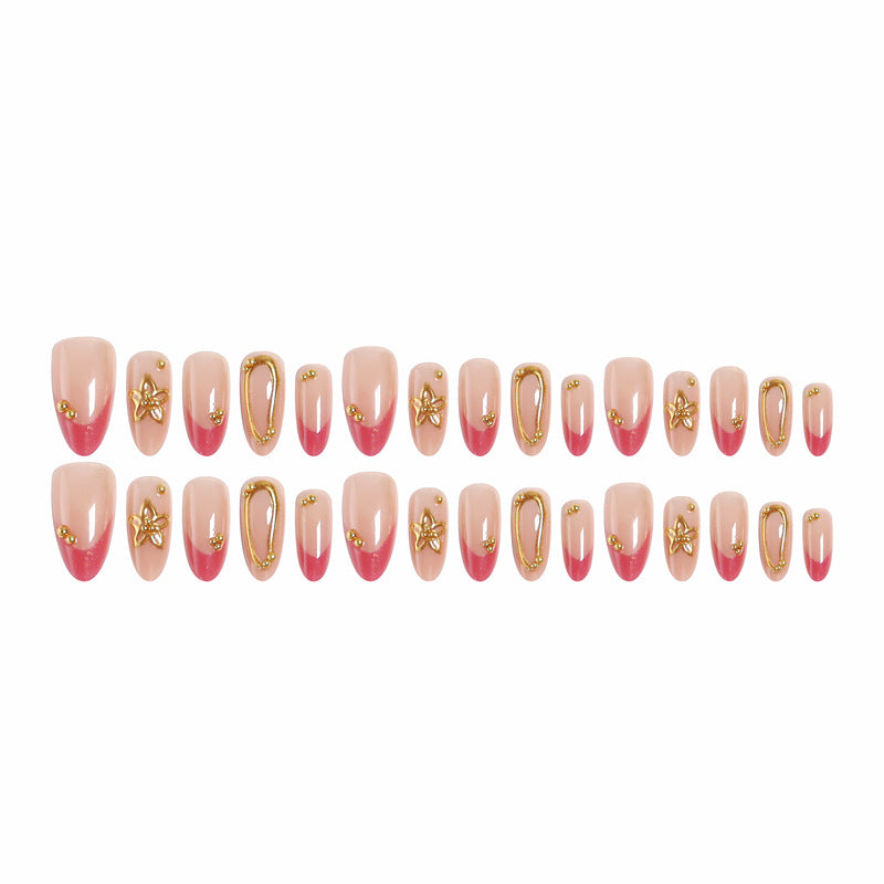 Artful nail tips with delicate gold accents Stornfield
