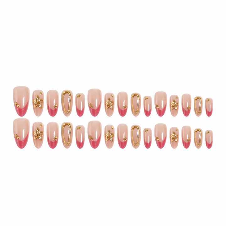 Artful nail tips with delicate gold accents Stornfield