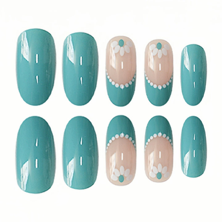 Decorative Floral Gel Press-On Nails Stornfield