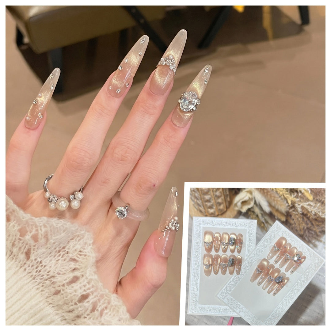 Artistic Stiletto Press-On Nail Set with Charming Patterns Stornfield