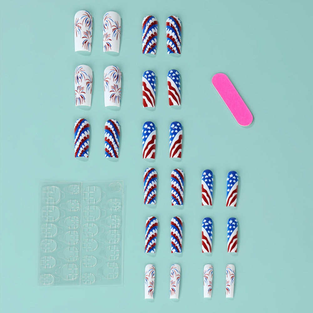 Artificial nails with patriotic patterns Stornfield