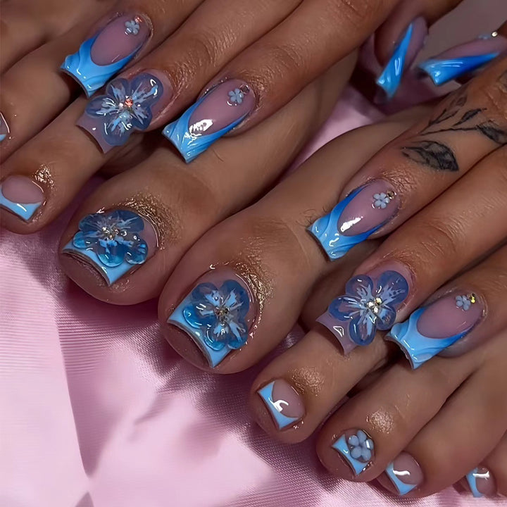 Floral 3D Press-On Nail Art Extensions Stornfield