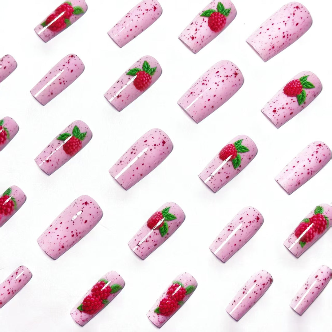 Artificial nails with Playful Raspberry Design Stornfield
