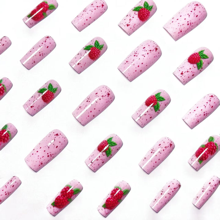 Artificial nails with Playful Raspberry Design Stornfield