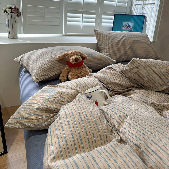 Premium Soft Striped Quilt Set