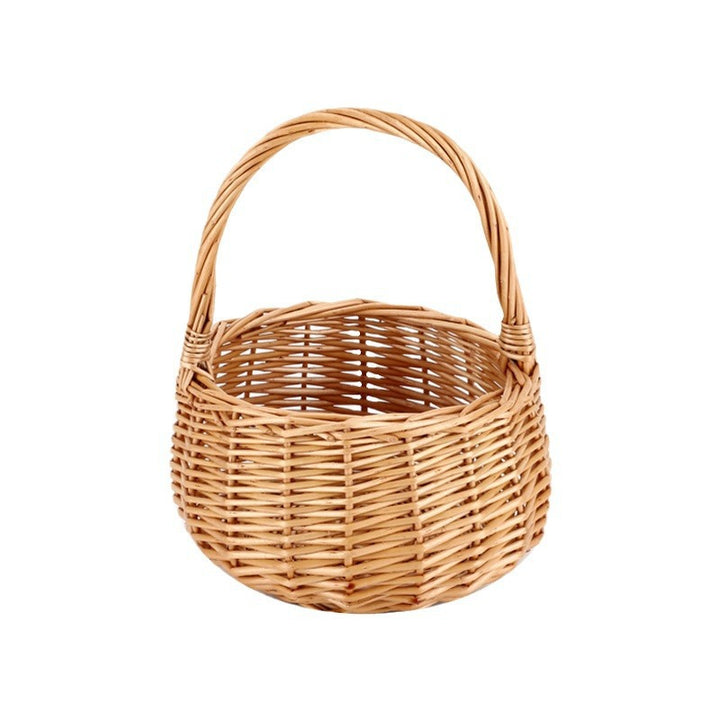 Handcrafted storage basket with wooden handle Stornfield
