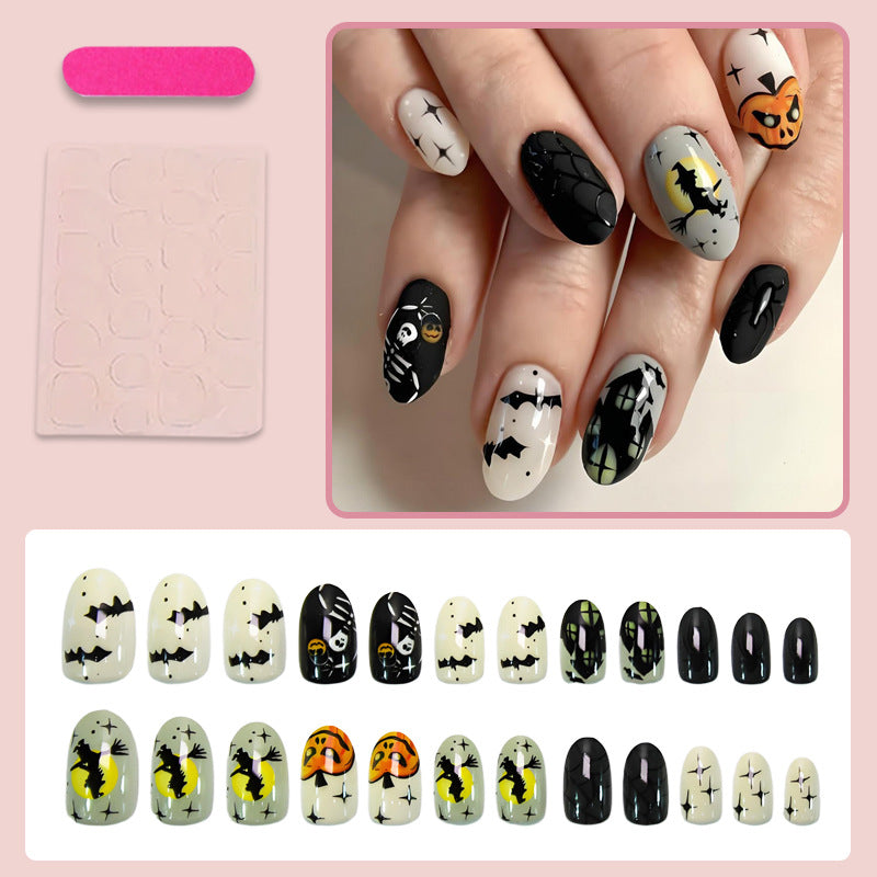 Art nail set with unique spooky designs Stornfield