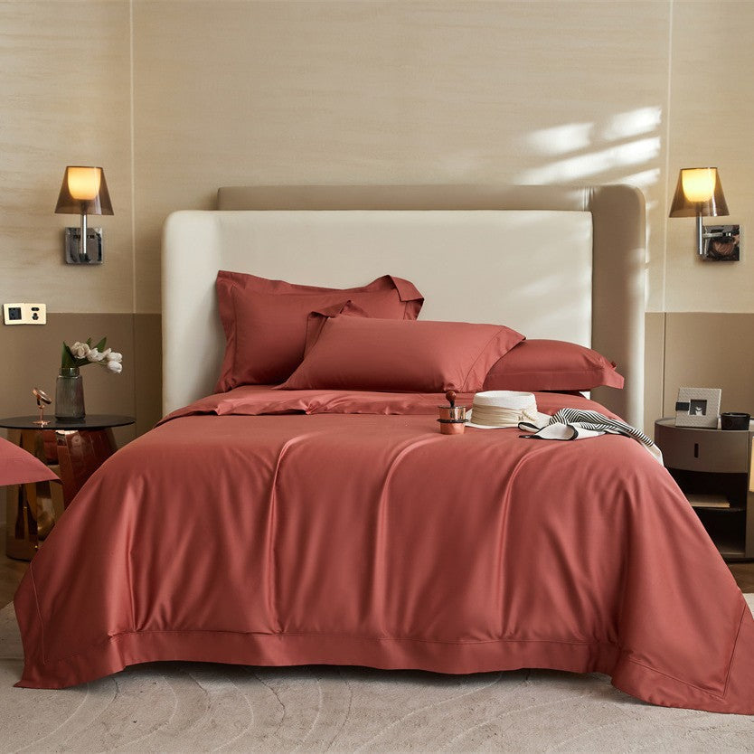 Luxury Sateen Duvet Cover Bedding Set with Hidden Zipper and Pillow Shams