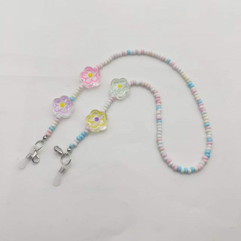 Playful glasses holder chain with flower pendants Stornfield