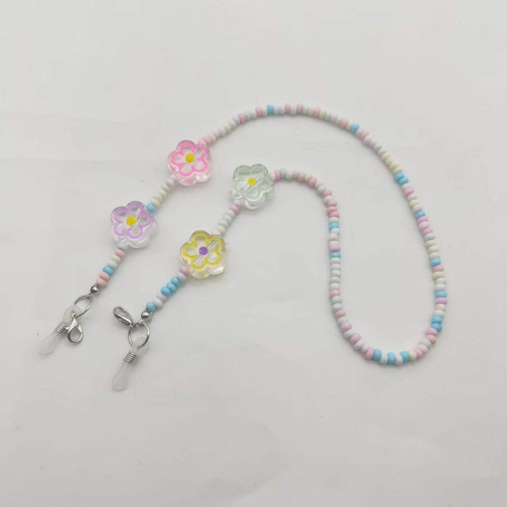 Playful glasses holder chain with flower pendants Stornfield