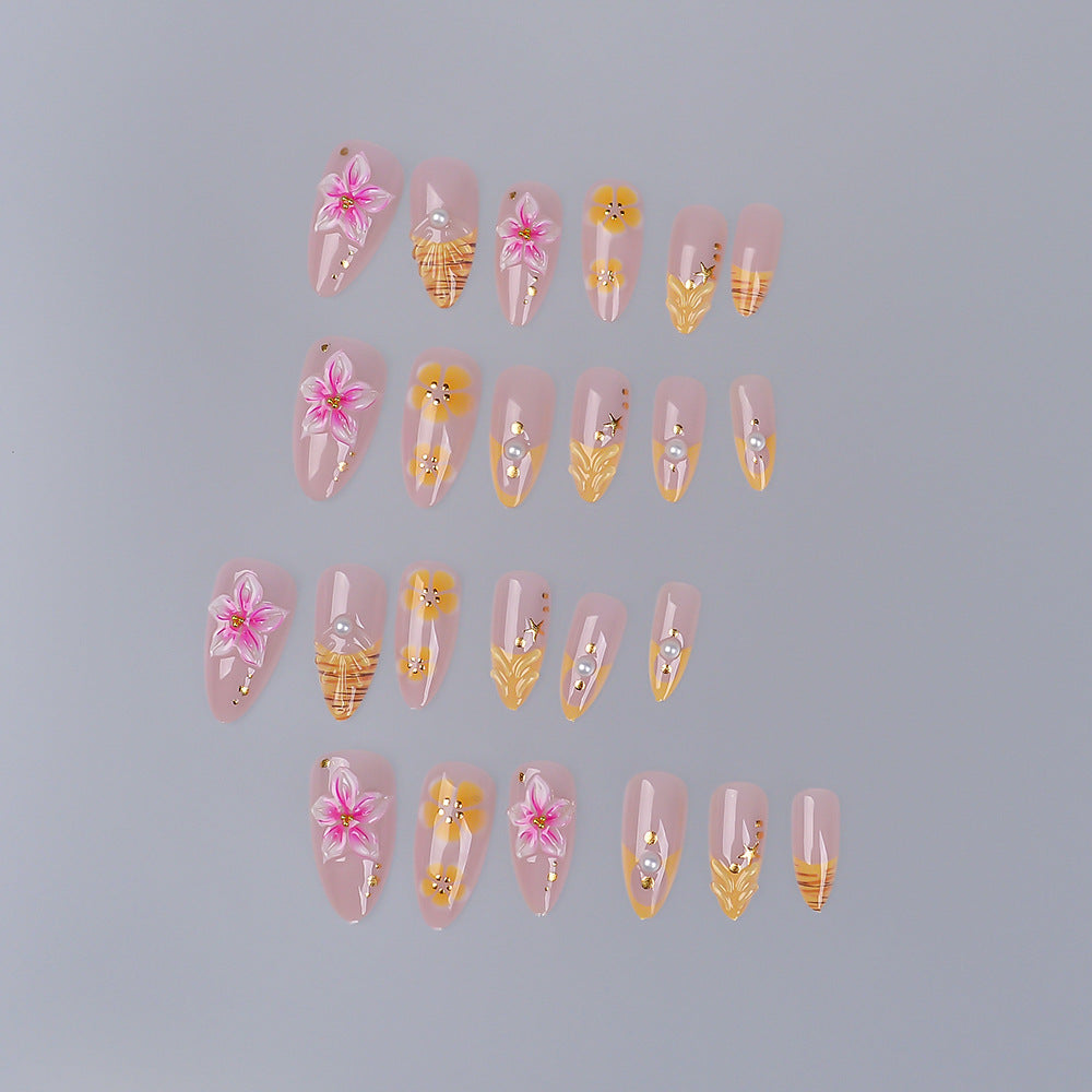 Decorative Floral Press-On Nail Set Stornfield