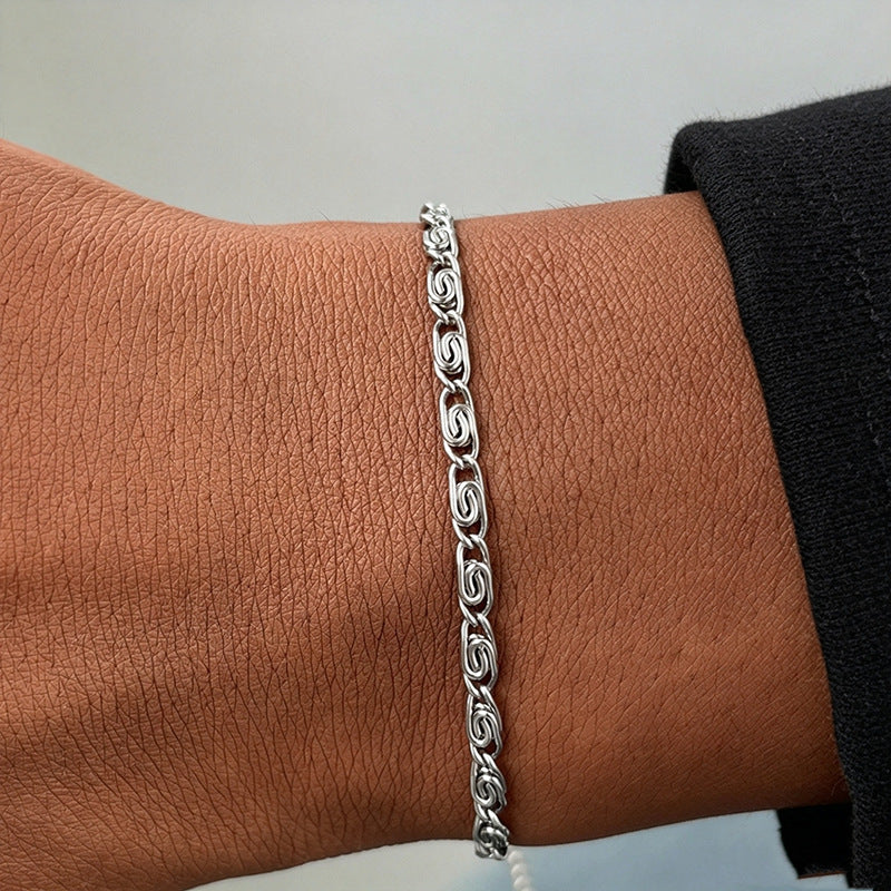 Woven Silver Chain Bracelet Stornfield