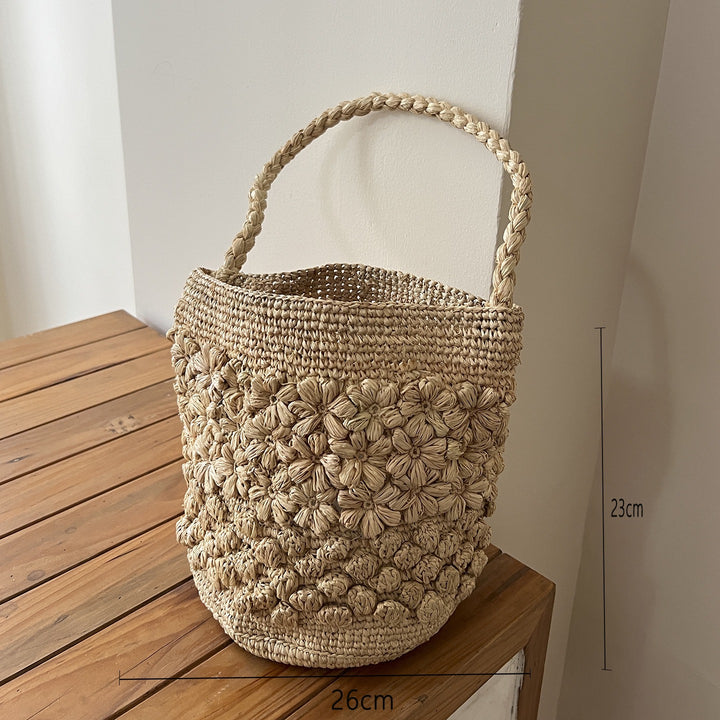 Handmade basket bag with braided handle Stornfield