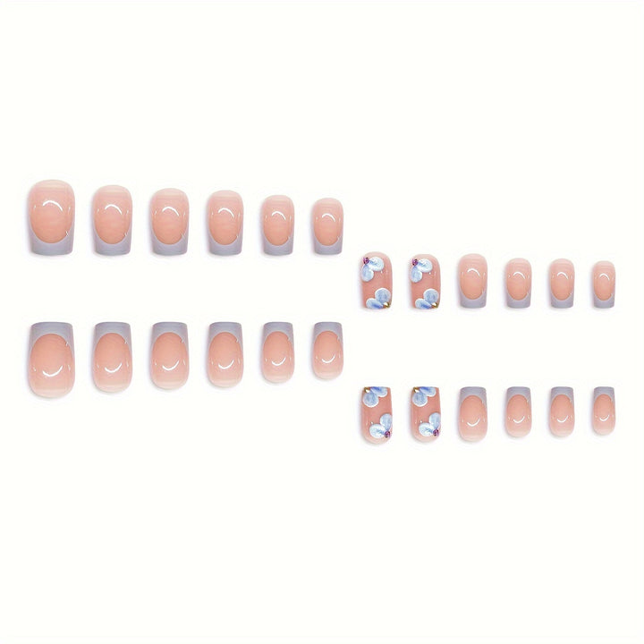 Artistic Floral Acrylic Press-On Nails Stornfield
