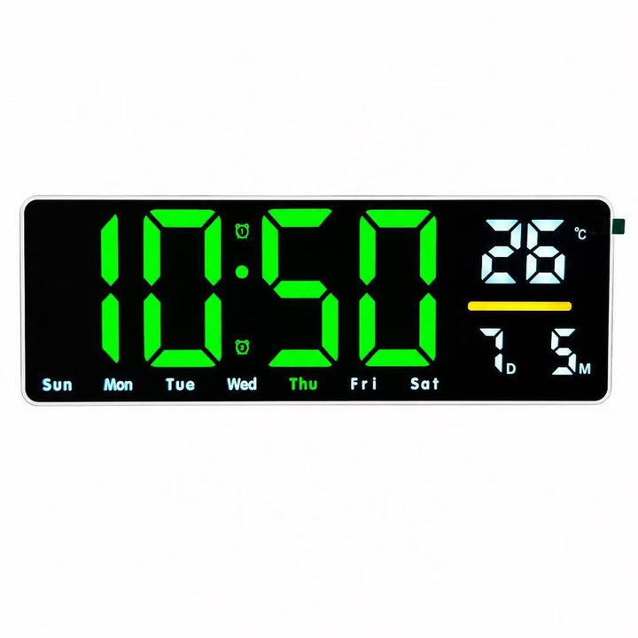 Digital wall clock with temperature and calendar display Stornfield