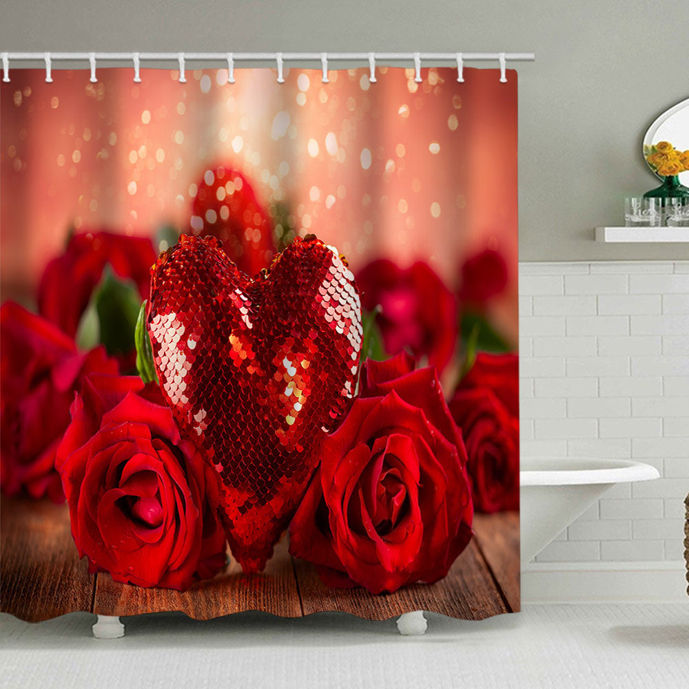 Romantic Floral Swan Shower Curtain Stornfield