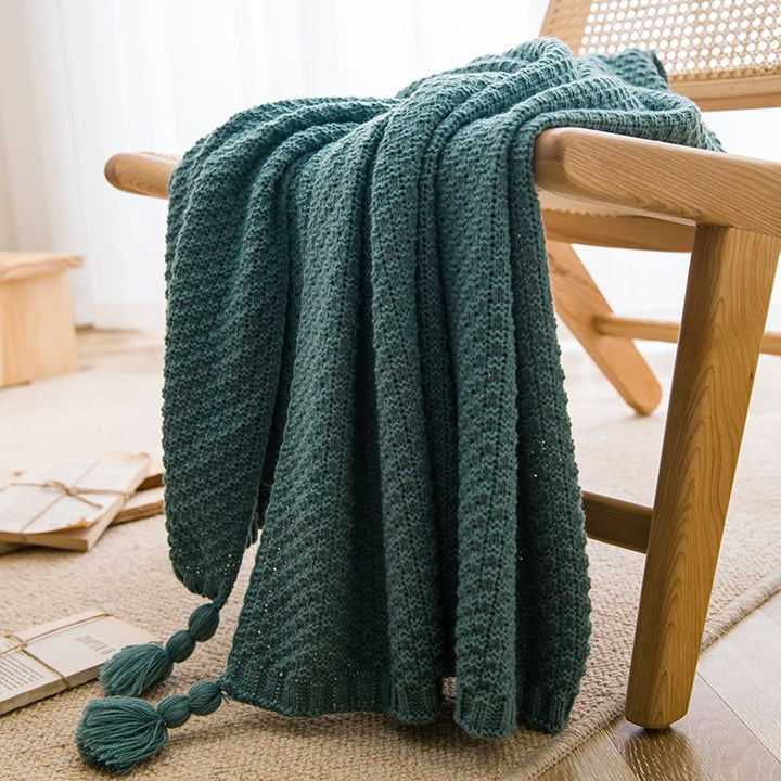 Textured Knit Throw Blanket