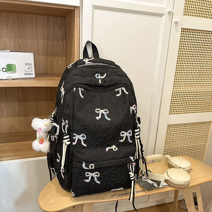Quilted Bow-Detail Fashion Backpack Stornfield