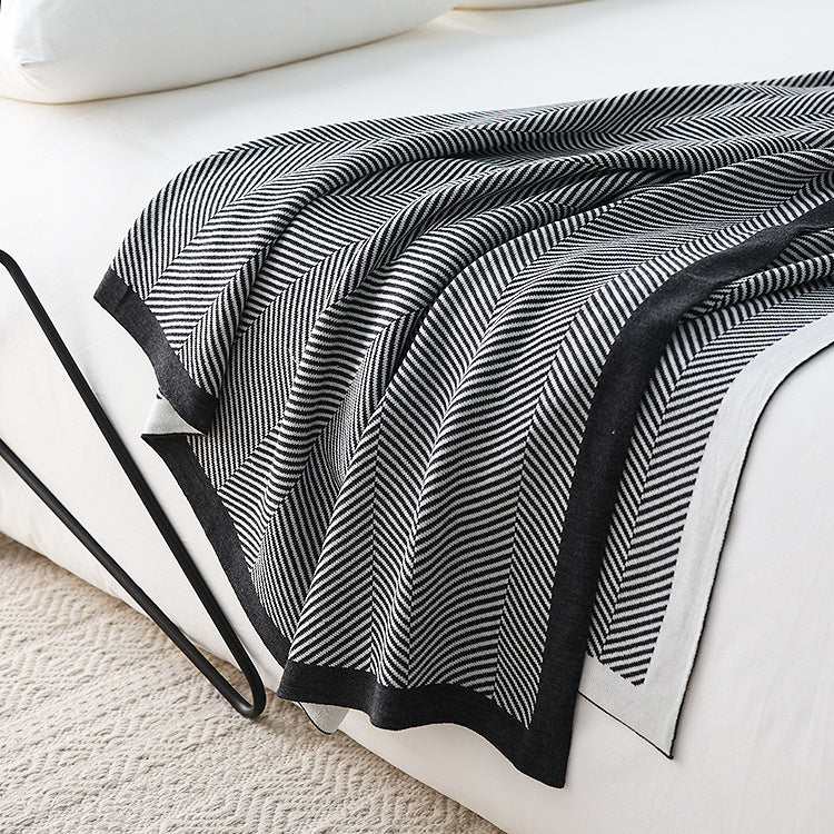 Contemporary Chevron Knit Throw Blanket