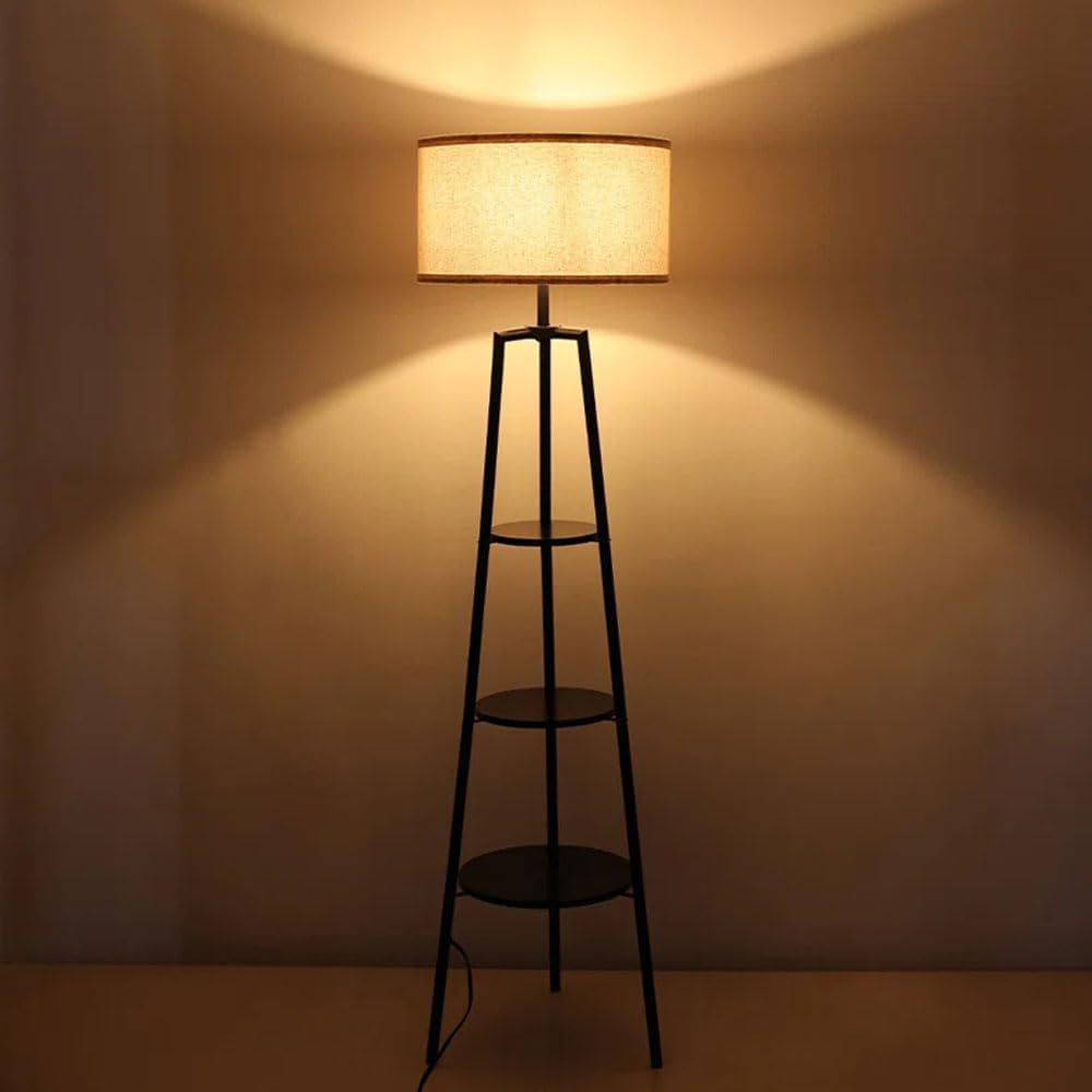 Modern Minimalist Floor Lamp with Storage Shelves