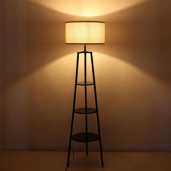 Modern Minimalist Floor Lamp with Storage Shelves