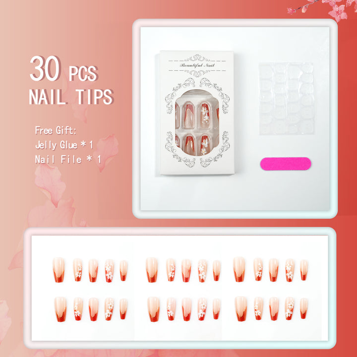 Artificial Nail Set with Floral Accents Stornfield