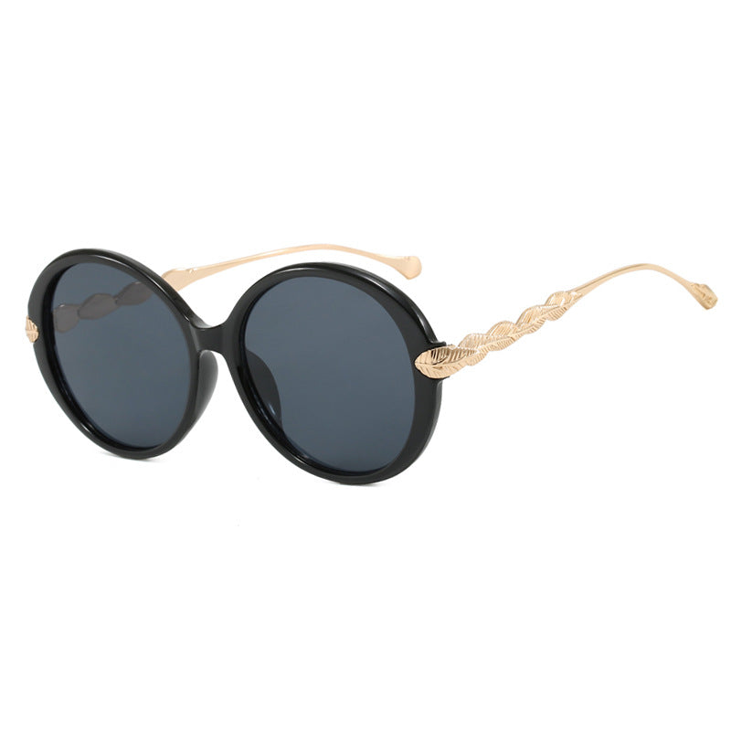 Ladies large round sunglasses with decorative metal accents Stornfield