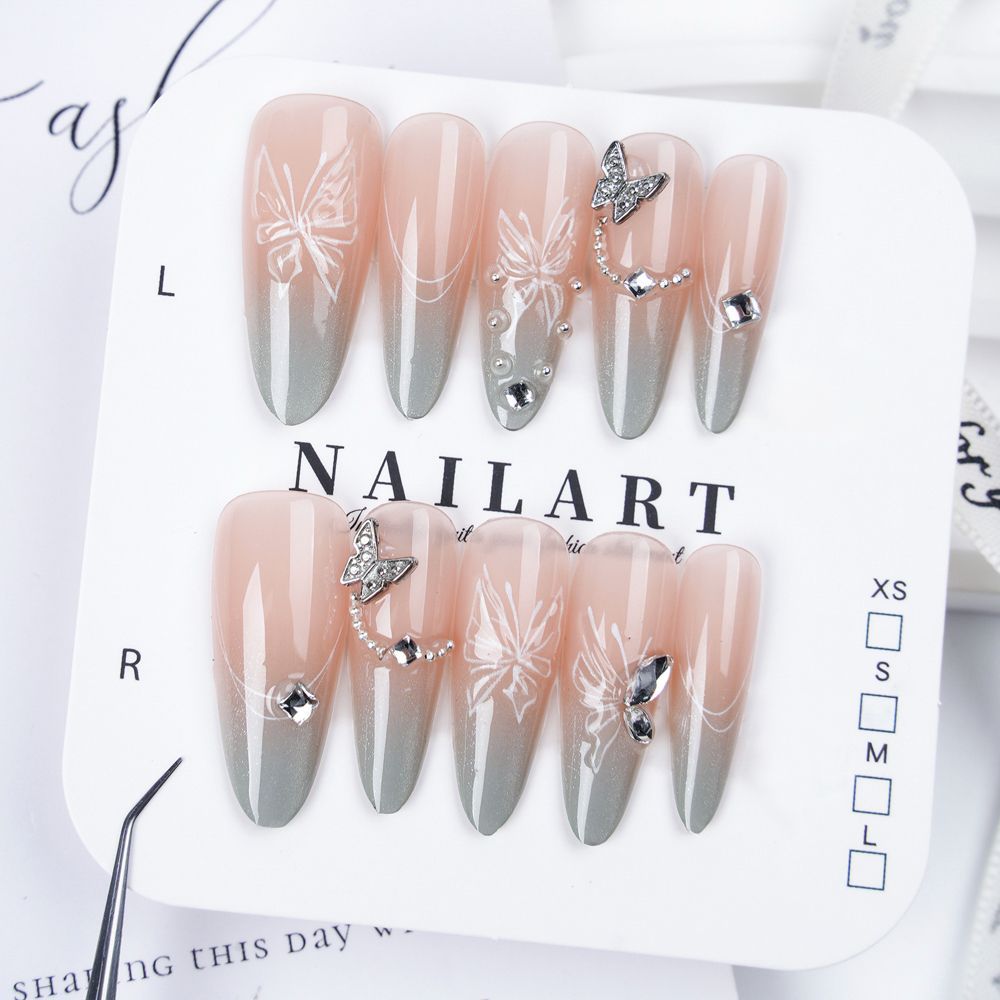 Artistic 3D Butterfly Press-On Nail Set Stornfield