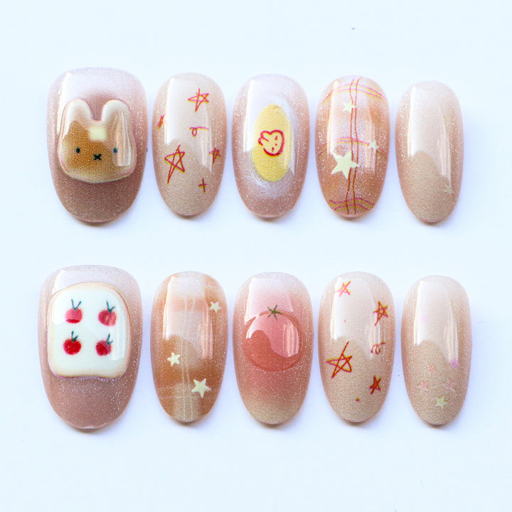 Playful Animated Character Nail Set