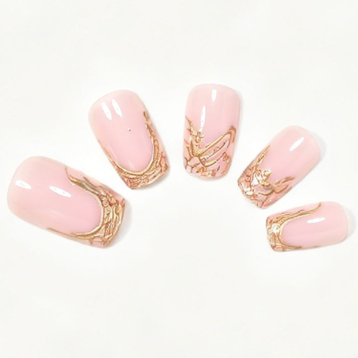 Elegant Marble Tip Acrylic Nail Set Stornfield