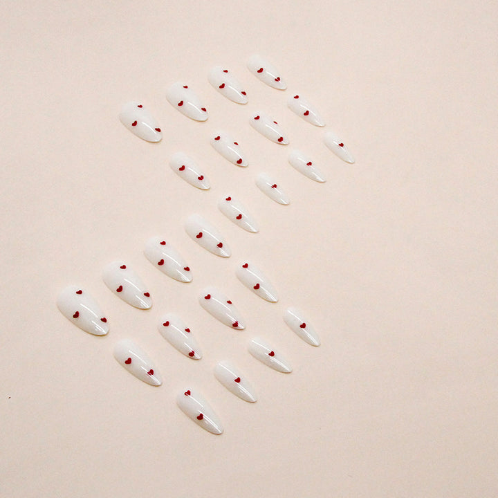 Heart-Embellished Press-On Nail Designs Stornfield