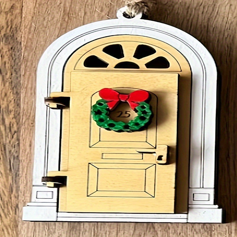 Holiday-Themed Wooden Door Decor