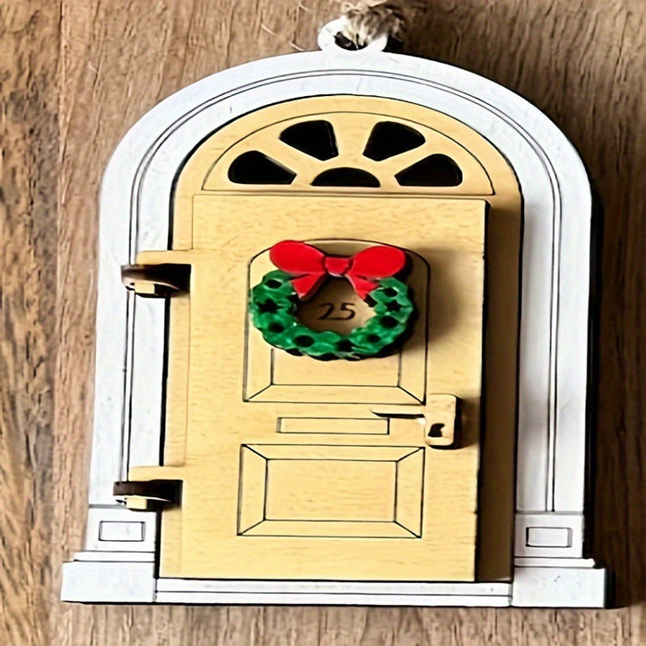 Holiday-Themed Wooden Door Decor