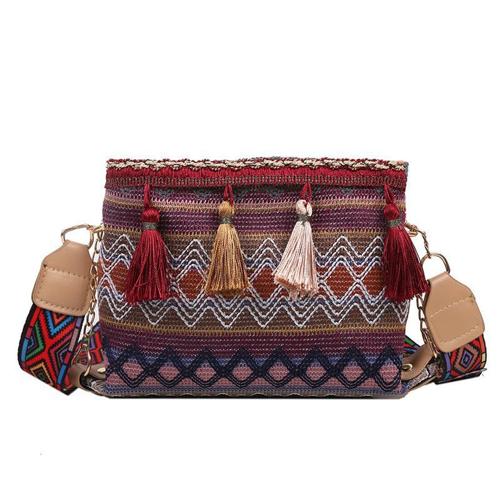 Ethnic Patterned Mini Crossbody Bag