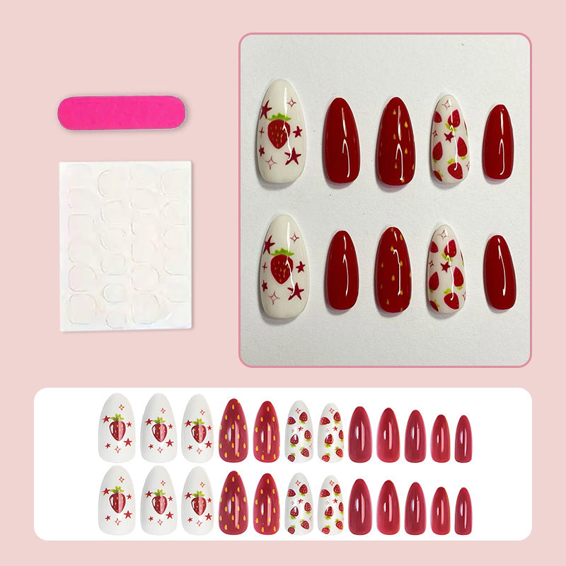 Nail art with fruity strawberry designs and shine Stornfield