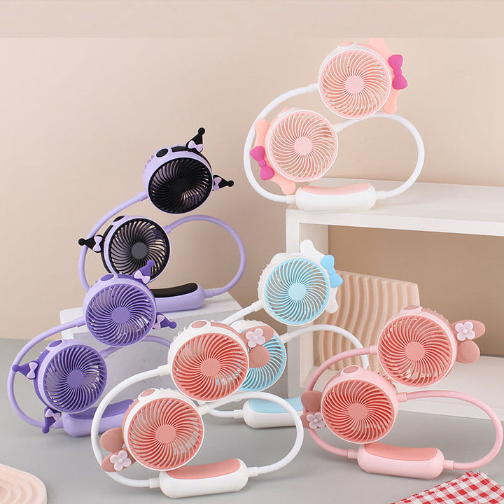 Ladies Portable Neck Fan with Flexible Mount and Dual Fan System Stornfield