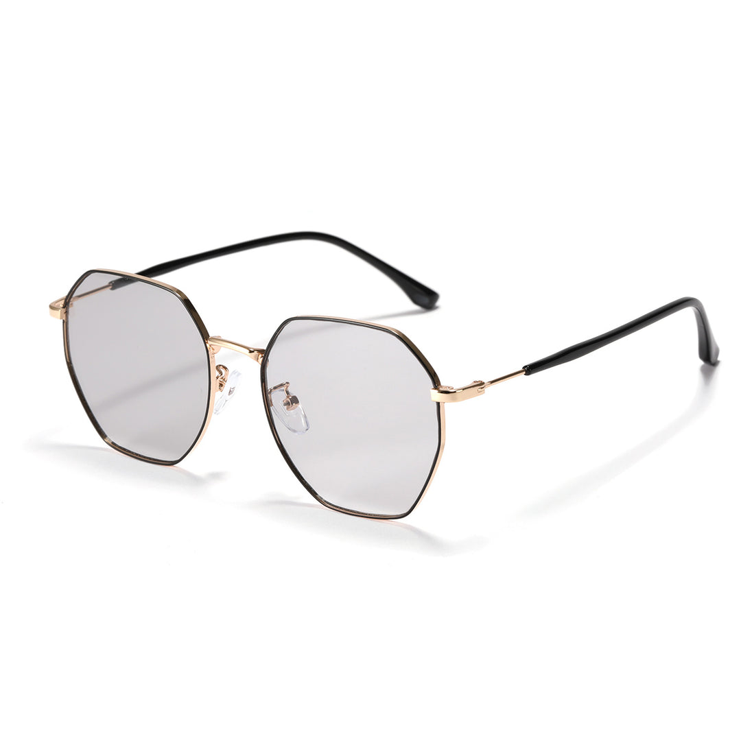 Women fashionable octagonal sunglasses with trendy metal frame Stornfield