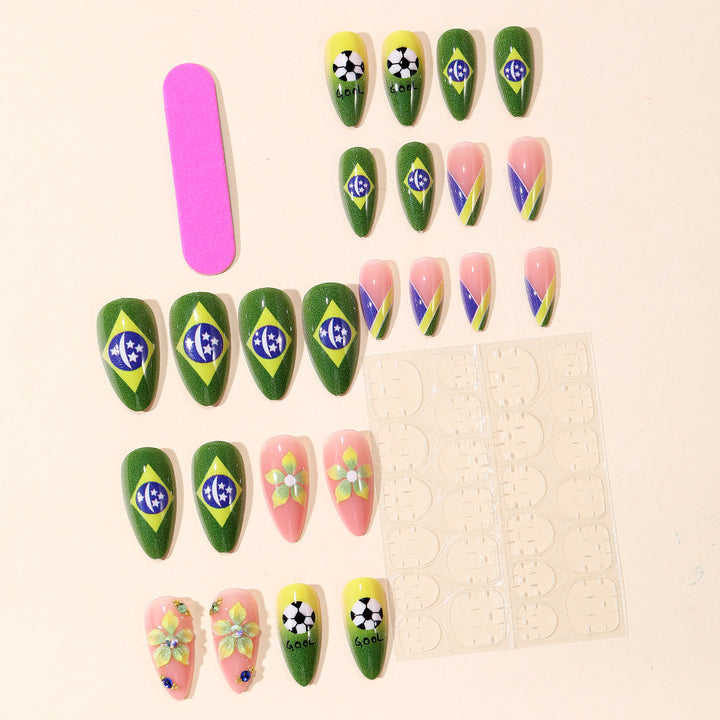 Themed Soccer-Inspired Nail Art Extensions Stornfield