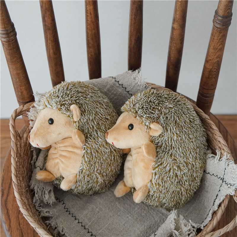 Plush Hedgehog Comforter Toy with Textured Faux-Fur Back and Velvety Front