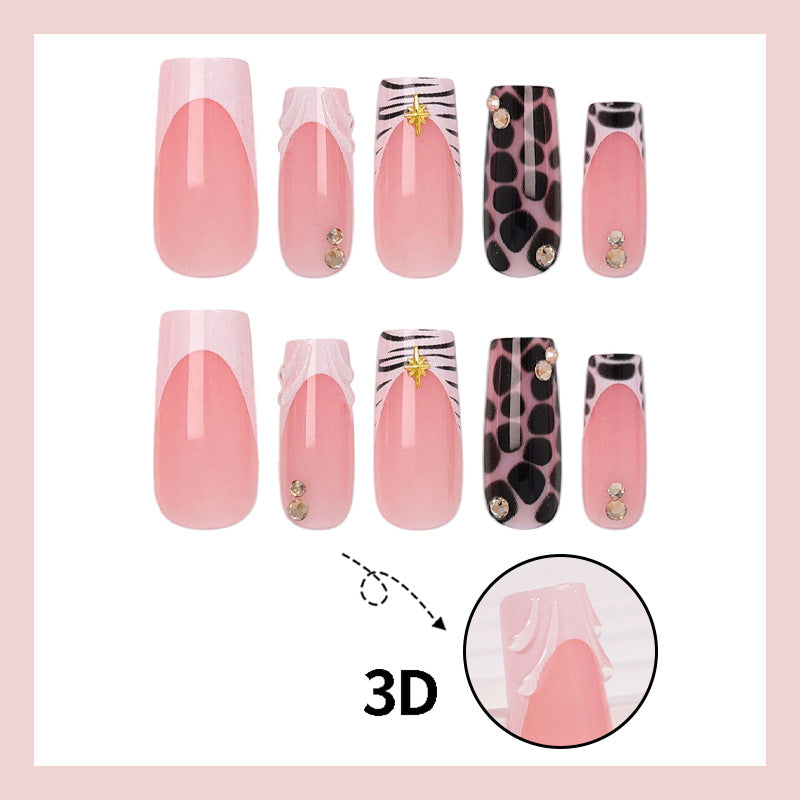 Acrylic nail set with modern animal designs Stornfield