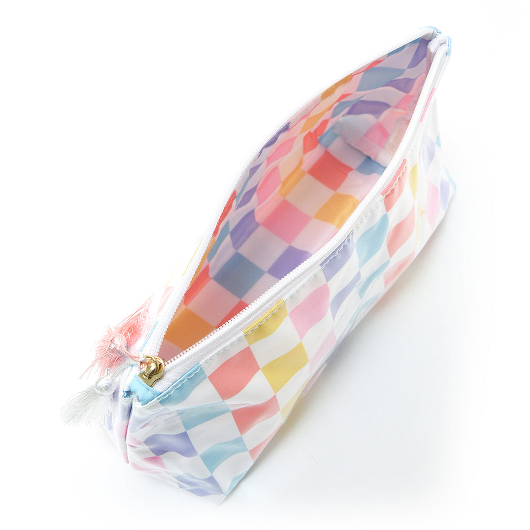 Cosmetic storage bag with water-repellent surface and tassel detail Stornfield