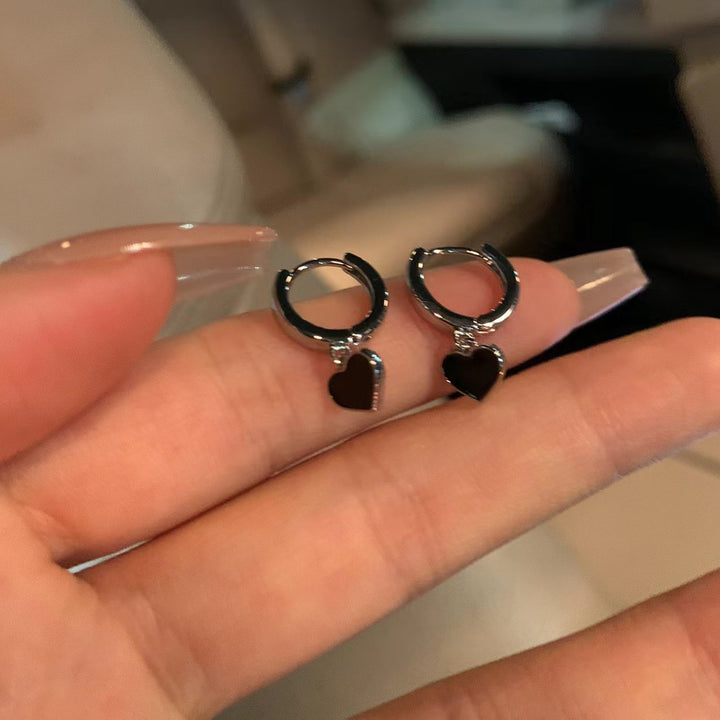 Heart-Shaped Charm Hoop Earrings Stornfield
