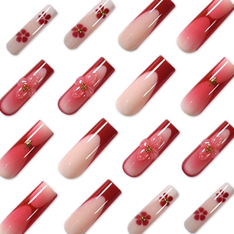 Elegant Floral Print Press-On Nail Set Stornfield