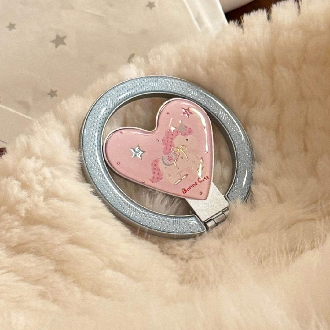 Hand mirror in heart-shaped design with unicorn motif Stornfield