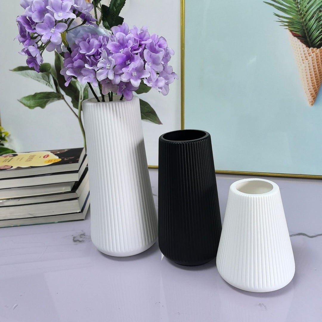Textured Ribbed Decorative Vase Set Stornfeild