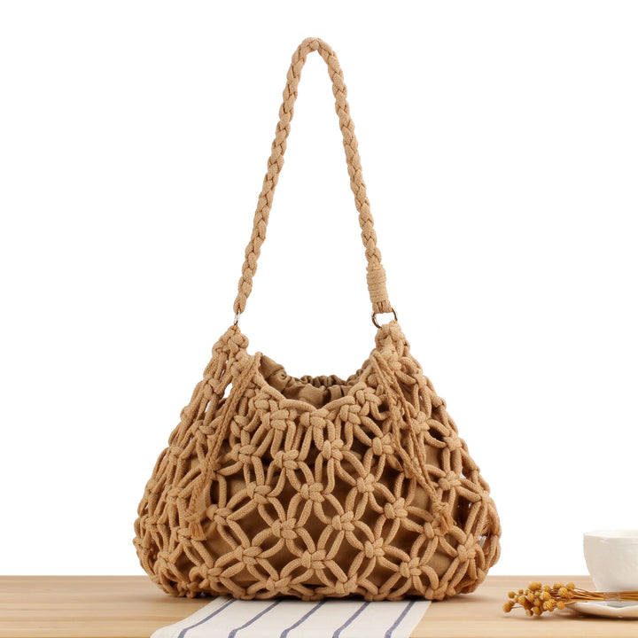 Trendy Macrame Bag with Braided Carry Handle Stornfield