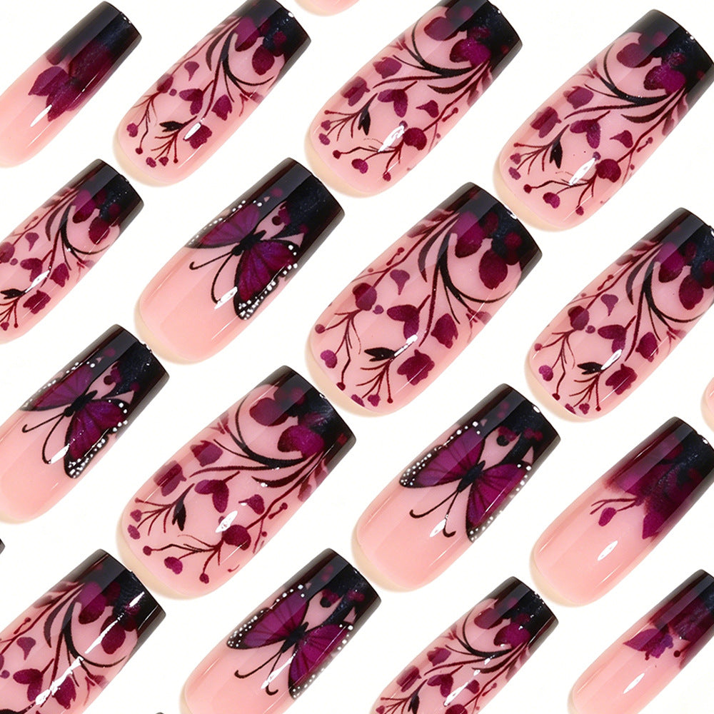 Elegant Butterfly Floral Nail Art Tips Stornfield
