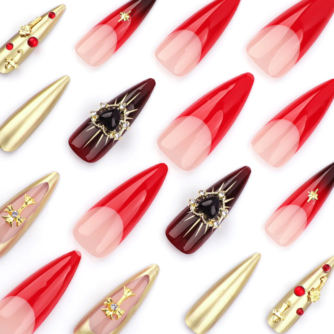 Artful Nail Extensions with Luxurious Decorations Stornfield